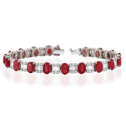 23.20 ct Pırlanta Baget Yakut Bileklik
