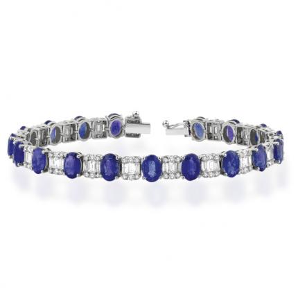 23.20 ct Pırlanta Baget Safir Bileklik
