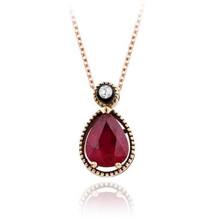 1.80 ct. Elmas Yakut Kolye