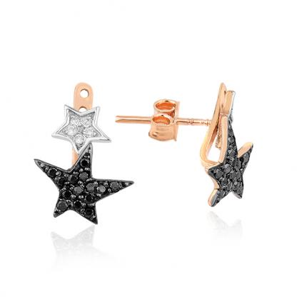 0.37 ct. Pırlanta Fantazi Yıldızlı Küpe