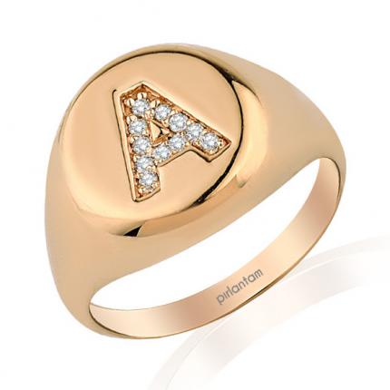 0.09 ct. Harf Yüzük (İstediğiniz Harf Uygulanmaktadır.)