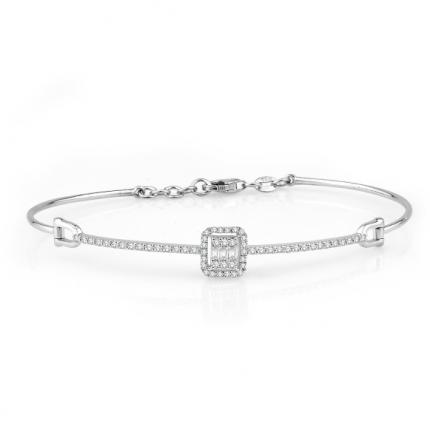 0.40 ct. Pırlanta Baget Kelepçe Bileklik