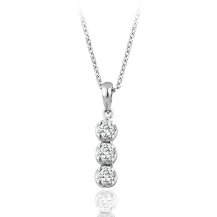 0.20 ct Pırlanta Üçtaş Kolye