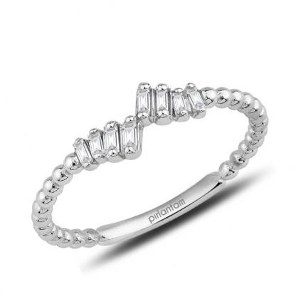 0.16 ct Pırlanta Baget Yüzük