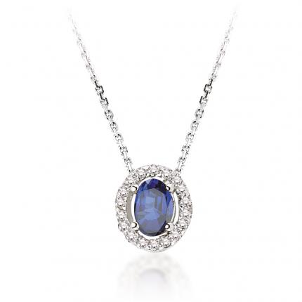 0.43 ct. Pırlanta Safir Kolye