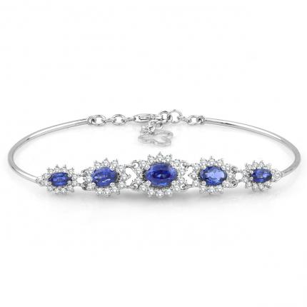 3.89 ct Pırlanta Safir Bilekliklik
