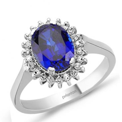 2.80 ct Pırlanta Safir Yüzük