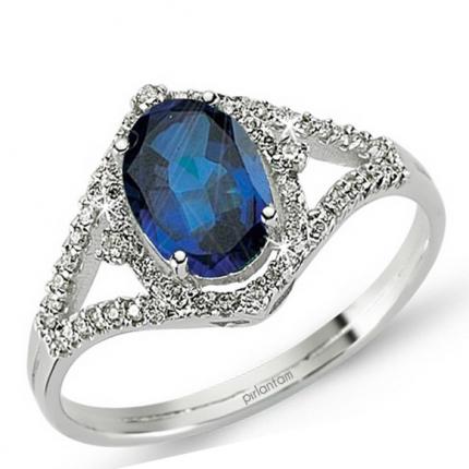 1.51 ct. Pırlanta Safir Yüzük