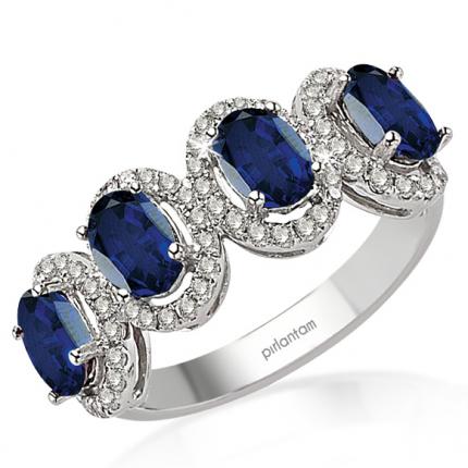 1.52 ct. Pırlanta Safir Yüzük