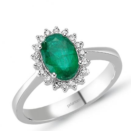 1.35 ct. Pırlanta Zümrüt Yüzük