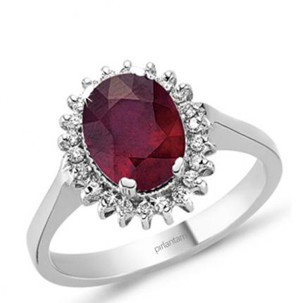 2.80 ct Pırlanta Yakut Yüzük