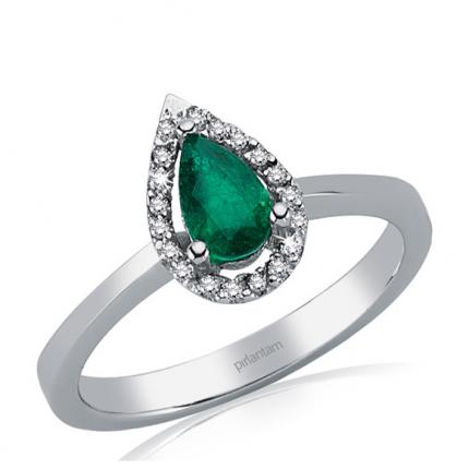 0.57 ct. Pırlanta Zümrüt Yüzük