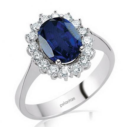 3.34 ct. Pırlanta Safir Yüzük