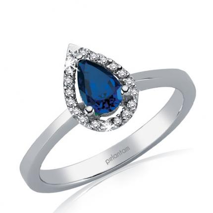 0.69 ct. Pırlanta Safir Yüzük