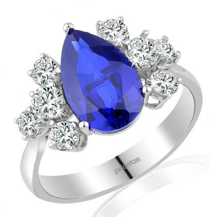 4.29 ct. Pırlanta Safir Yüzük