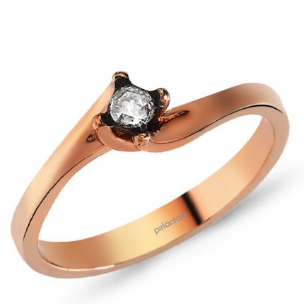 0.13 ct. Elmas Tektaş Yüzük