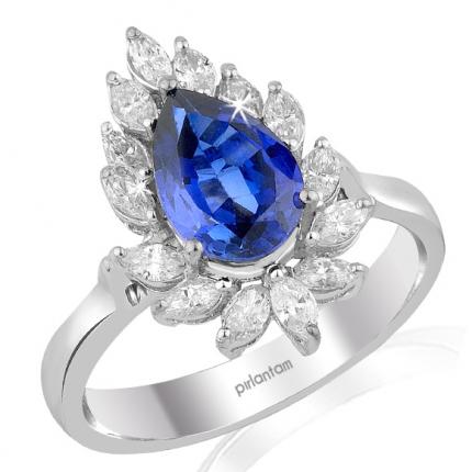 2.68 ct. Pırlanta Safir Yüzük