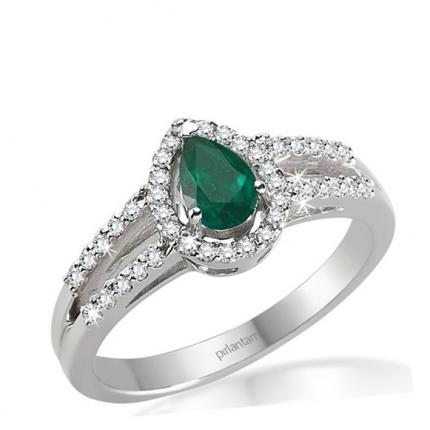 0.64 ct. Pırlanta Zümrüt Yüzük