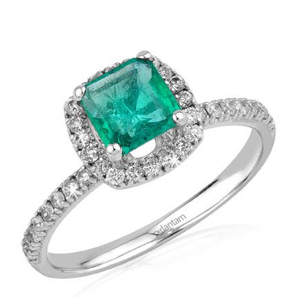 1.29 ct. Pırlanta Zümrüt Yüzük