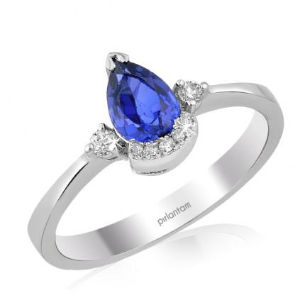 1.10 ct. Pırlanta Safir Yüzük 