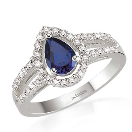 0.60 ct. Pırlanta Safir Yüzük