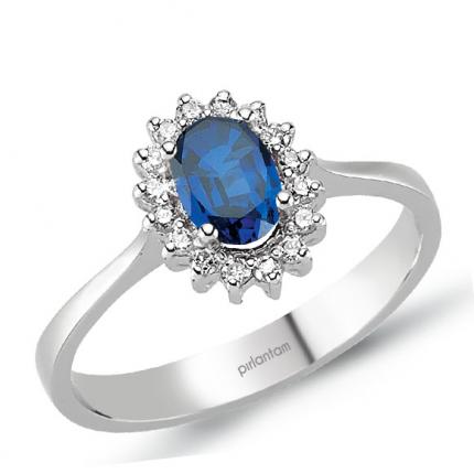 1.15 ct. Pırlanta Safir Yüzük