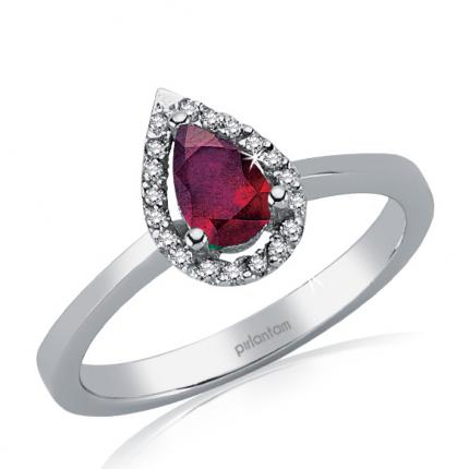 0.64 ct. Pırlanta Yakut Yüzük