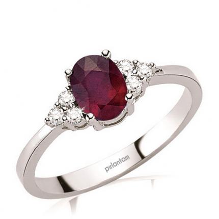 0.80 ct. Pırlanta Yakut Yüzük