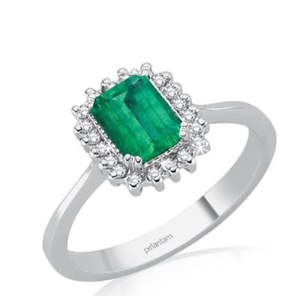 1.16 ct. Pırlanta Zümrüt Yüzük