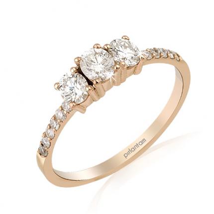 0.42  ct. Pırlanta Tria Yüzük