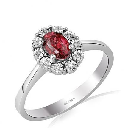0.76 ct Pırlanta Yakut Yüzük