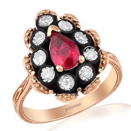 0.76 Ct Elmas Yakut Yüzük