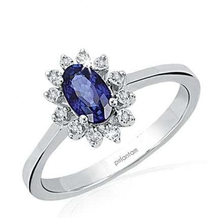 0.75 ct. Pırlanta Safir Yüzük