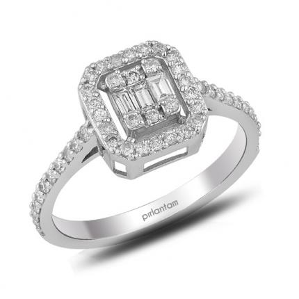 0.50 ct. Pırlanta Baget Yüzük