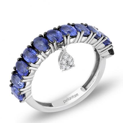 3.45 ct Pırlanta Safir Yüzük