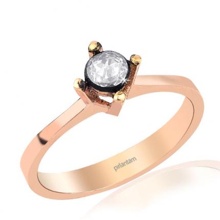 0.11 ct. Elmas Tektaş Yüzük