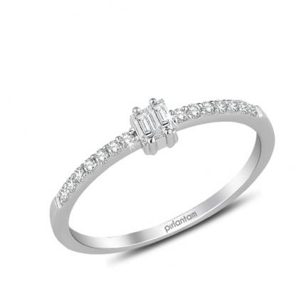 0.12 ct. Pırlanta Baget Yüzük
