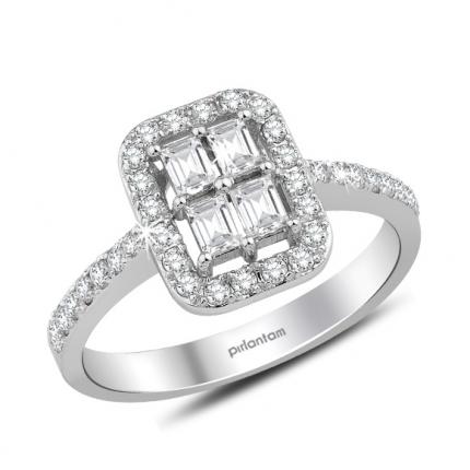 0.50 Ct. Pırlanta Baget Yüzük
