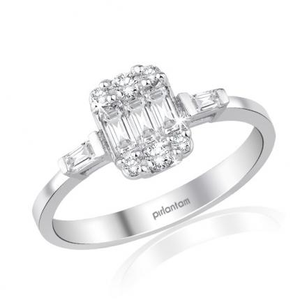0.47 ct Pırlanta Baget Yüzük