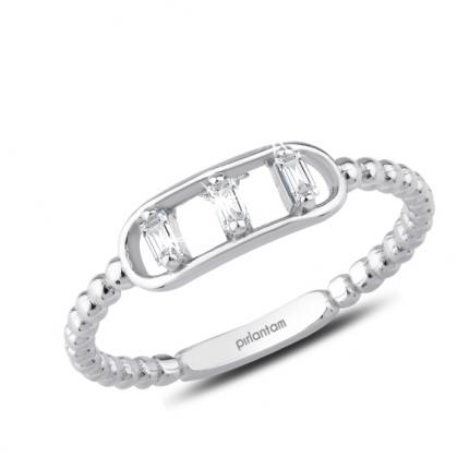 0.09 ct Pırlanta Baget Yüzük