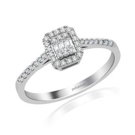 0.20 CT. Pırlanta Baget Yüzük