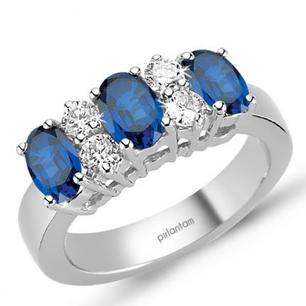 2.04 ct. Pırlanta Safir Yüzük