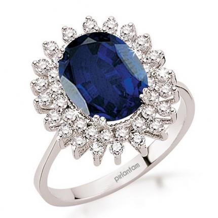 4.65 ct. Pırlanta Safir Yüzük