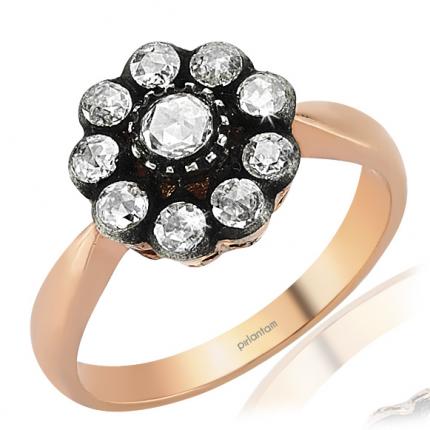 0.45 ct. Elmas Klasik Gül Yüzük