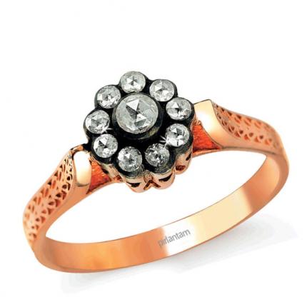 0.15 ct. Elmas Gül Yüzük