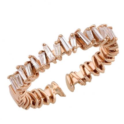 0.45 ct. Pırlanta Baget Fantazi Yüzük
