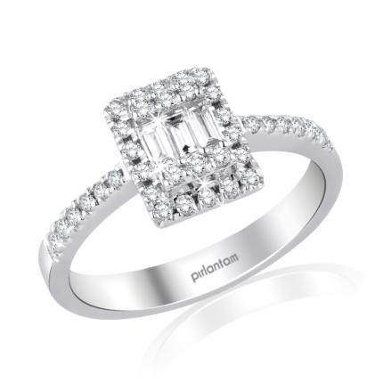 0.40 ct Pırlanta Baget Yüzük