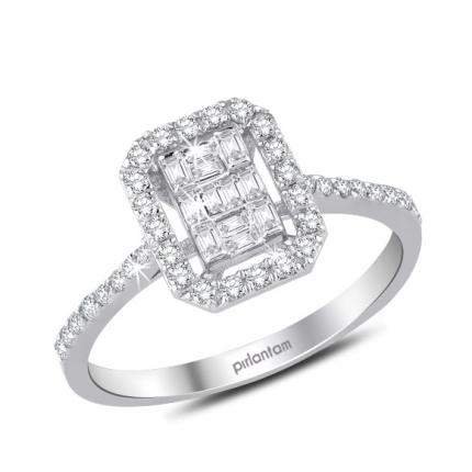 0.40 ct. Pırlanta Baget Yüzük