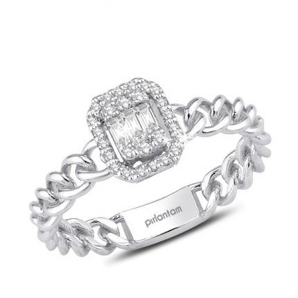 0.16 ct. Pırlanta Baget Yüzük