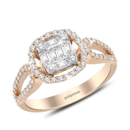 0.65 ct. Pırlanta Baget Yüzük